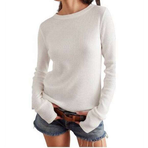 FREE PEOPLE Tops - NEW FREE PEOPLE honey b crew neck top in ivory